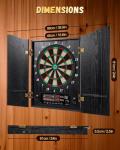 Yirinatek Electronic Dart Board, Decorative Dart Board Cabinet Set for Adults [12*Bronze Soft Tip Darts] [Cricket Game Mode]- Wooden Electric Dartboard Cabinet for Family Game Rooms - US Flag