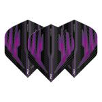 Red Dragon Darts Hardcore Radical Black & Purple Extra Thick Standard Dart Flights - 4 Sets Per Pack (12 Dart Flights in Total)