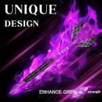 Lavishio Dart Metal Tip Set 3 Aluminum Dart Shafts Steel Tip Dart Set Professional Darts Steel Tip Set + Extra 3 Dart Flights 3 Replace Plastic Shafts (Black Purple)