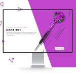 Lavishio Dart Metal Tip Set 3 Aluminum Dart Shafts Steel Tip Dart Set Professional Darts Steel Tip Set + Extra 3 Dart Flights 3 Replace Plastic Shafts (Black Purple)