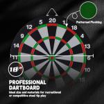 Dartboard with Stand, 34"-74" Adjustable Height Dartboard Stand for Adults, 18" Dart Board, Sturdy Tripod, Portable Design with 6 Darts for Travel, Home, Bars, or Outdoor Games