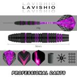 Lavishio Dart Metal Tip Set 3 Aluminum Dart Shafts Steel Tip Dart Set Professional Darts Steel Tip Set + Extra 3 Dart Flights 3 Replace Plastic Shafts (Black Purple)