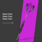 Lavishio Dart Metal Tip Set 3 Aluminum Dart Shafts Steel Tip Dart Set Professional Darts Steel Tip Set + Extra 3 Dart Flights 3 Replace Plastic Shafts (Black Purple)