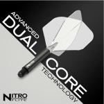 RED DRAGON Darts – Nitro Flite Integrated Flight & Shaft System – No.2 Shape and Design – Black & Clear Colour, Medium Length