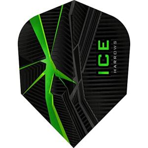 Harrows Ice Recut | 100 Micron Dart Flights, 3 Sets of 3 Flights, Standard No. 6, Green