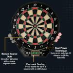 Hathaway Outlaw Electronic Dart Board Cabinet Set - 81-in Electric Dart Board with Cabinet - Professional Dart Board with 6 Soft Tip Electronic Darts, AC Adapter, and Dart Scoreboard - Cherry Finish