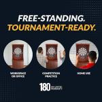 Hathaway Outlaw Electronic Dart Board Cabinet Set - 81-in Electric Dart Board with Cabinet - Professional Dart Board with 6 Soft Tip Electronic Darts, AC Adapter, and Dart Scoreboard - Cherry Finish