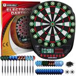WIN.MAX Electronic Dart Board Soft Tip Dartboard Set LED Displays 3 Languges with 12 Darts 100 Tips Power