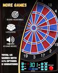Yirinatek Electronic Dart Board, Electric Dartboard Cabinet Set for Adults [6 Soft Tip Darts] Individual Light Color for Each Player- Wooden Dartboard Cabinet for Family Game - Eagle