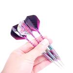 ROOBEEO Steel Tip Darts 3 Pack Professional Darts Set with Brass Barrels Aluminum Shafts Extra 3 PVC Dart Shafts 8 Flight Protectors 12 Rubber O-Rings Dart Storage Case (Purple)