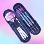 ROOBEEO Steel Tip Darts 3 Pack Professional Darts Set with Brass Barrels Aluminum Shafts Extra 3 PVC Dart Shafts 8 Flight Protectors 12 Rubber O-Rings Dart Storage Case (Purple)