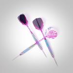 ROOBEEO Steel Tip Darts 3 Pack Professional Darts Set with Brass Barrels Aluminum Shafts Extra 3 PVC Dart Shafts 8 Flight Protectors 12 Rubber O-Rings Dart Storage Case (Purple)