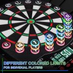 WIN.MAX Electronic Dart Board Soft Tip Dartboard Set LED Displays 3 Languges with 12 Darts 100 Tips Power