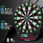 WIN.MAX Electronic Dart Board Soft Tip Dartboard Set LED Displays 3 Languges with 12 Darts 100 Tips Power