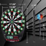 WIN.MAX Electronic Dart Board Soft Tip Dartboard Set LED Displays 3 Languges with 12 Darts 100 Tips Power