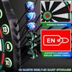 WIN.MAX Electronic Dart Board Soft Tip Dartboard Set LED Displays 3 Languges with 12 Darts 100 Tips Power