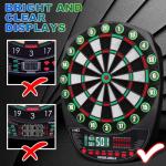 WIN.MAX Electronic Dart Board Soft Tip Dartboard Set LED Displays 3 Languges with 12 Darts 100 Tips Power