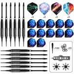 WIN.MAX Electronic Dart Board Soft Tip Dartboard Set LED Displays 3 Languges with 12 Darts 100 Tips Power