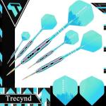 Trecynd Darts Metal Tip Set 3 Aluminum Shaft Metal Dart Set Professional Darts Steel Tip Sets + Extra Dart Flights 3 Replace Plastic Shafts Beginner or Professional Darts 22g (Green Blue)