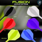 Winmau Darts Fusion Integrated Flight & Shaft System - No.6 Shape & Design - Black Colour, Medium Length