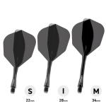 Winmau Darts Fusion Integrated Flight & Shaft System - No.6 Shape & Design - Black Colour, Medium Length