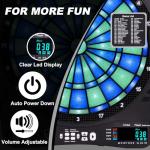 Turnart Electronic Dart Board with Cabinet,13 inch Illuminated Segments Light Based Games Electric Dartboard for Adults Tested Tough Segment for Enhanced Durability Professional with Scoring