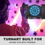 Turnart Electronic Dart Board with Cabinet,13 inch Illuminated Segments Light Based Games Electric Dartboard for Adults Tested Tough Segment for Enhanced Durability Professional with Scoring