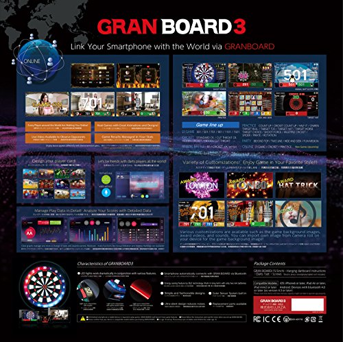 GRANBOARD 3s Bluetooth Electronic Dartboard - Blue Edition