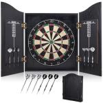 Yirinatek Sisal Dart Board Cabinet Set - Black