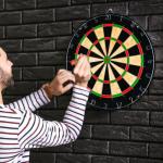 Tournament Size Bristle Dart Board with Mounting Kit