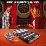 USA Gear XL Semi Hard Shell Dart Case - Storage Protective for 15 Piece Dart Set, Tips, Flights and Shafts, and More Accessories - Locking Foam Design for Soft and Steel Tips (Black) - Case Only