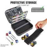 USA Gear XL Semi Hard Shell Dart Case - Storage Protective for 15 Piece Dart Set, Tips, Flights and Shafts, and More Accessories - Locking Foam Design for Soft and Steel Tips (Black) - Case Only