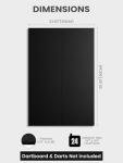 Fluxynara Felt Dart Board Wall Protector 35.43"x23.62" Foldable Backboard for Standard Dart, Wall Protector with Adhesive Pads and Dartboard Accessories Kits | Home & Basement & Garage Use (Black)