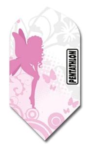 Pentathlon Slim Pink 'Fairy' Dart Flights - 3 Sets
