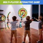 HYES 2 Pack Kids Bow and Arrow with 29" Large Dart Board, LED Light Up Archery Set with 24 Suction Cup Arrows, Indoor Outdoor Sport Toys Gifts for 3 4 5 6 7 8 9 10 11 12 Year Old Boys Girls