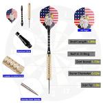 UZOPI 15 Packs Steel Tip Darts 18 Grams with Dart Sharpener and 3 Extra Flights, Aluminum Shafts & Brass Barrels, Levels in Every Rec Room, Man Cave, Bar and Game Room