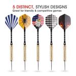 UZOPI 15 Packs Steel Tip Darts 18 Grams with Dart Sharpener and 3 Extra Flights, Aluminum Shafts & Brass Barrels, Levels in Every Rec Room, Man Cave, Bar and Game Room