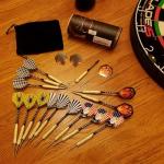 UZOPI 15 Packs Steel Tip Darts 18 Grams with Dart Sharpener and 3 Extra Flights, Aluminum Shafts & Brass Barrels, Levels in Every Rec Room, Man Cave, Bar and Game Room