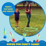 JOYIN Lawn Darts Game Set for Kids and Adults - Glow in The Dark Outdoor Lawn Games for Adults and Family, Soft Tip Darts Set for Kids Camping, Outside Yard