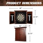 Barrington Billiards Chatham Wood Dartboard Cabinet With 18” Bristle Dartboard and Steel Tip Dart Set