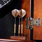 Barrington Billiards Chatham Wood Dartboard Cabinet With 18” Bristle Dartboard and Steel Tip Dart Set
