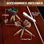 Barrington Billiards Chatham Wood Dartboard Cabinet With 18” Bristle Dartboard and Steel Tip Dart Set