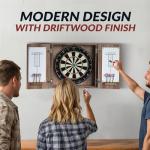 Hathaway Winchester Driftwood Dartboard and Cabinet Set