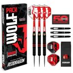 RED DRAGON Wolf Pack 18g Barrel 20g Full Weight Softip Brass Darts Set with Flights and Shafts (Stems)