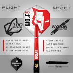 RED DRAGON Wolf Pack 18g Barrel 20g Full Weight Softip Brass Darts Set with Flights and Shafts (Stems)