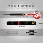 RED DRAGON Wolf Pack 18g Barrel 20g Full Weight Softip Brass Darts Set with Flights and Shafts (Stems)