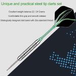 12 Pack Darts Metal Tip Set 22/24 Grams, Steel Tip Darts with Premium Black Green Aluminum Shafts, Extra 50 Rubber O-Rings 6 Nylon Shafts 24 Flights 12 Spring Rings 16 Flights Protector 1 Tool Kit