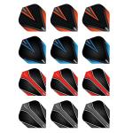 RED DRAGON Hardcore Selection Pack Black V Extra Thick Standard Dart Flights - 4 Sets Per Pack (12 Dart Flights in Total)