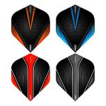RED DRAGON Hardcore Selection Pack Black V Extra Thick Standard Dart Flights - 4 Sets Per Pack (12 Dart Flights in Total)