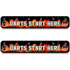 Amyhill 2 Pcs Dart Floor Marker Dart Throw Line Accessories for Players Party Game, 23.23 x 4.15 Inches